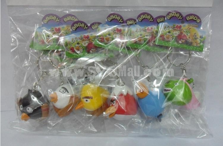 Angry Birds Figures Toys Key Chains 6pcs Set
