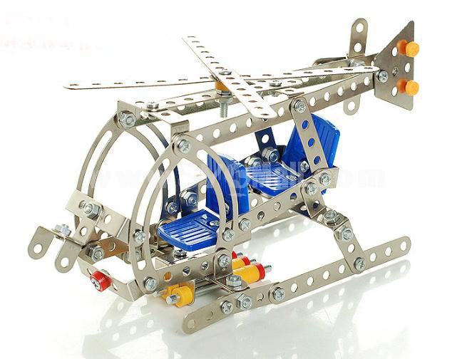 J&L DIY Stainless Steel Assembly Helicopter Blocks Figure Toy B025