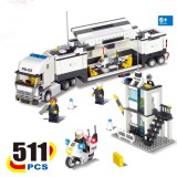 DIY Police Cars Assembly Blocks Figure Toy 