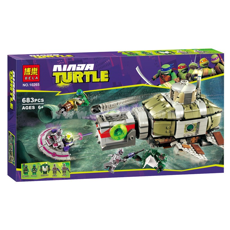 DIY Teenage Mutant Ninja Turtles Assembly Blocks Figure Toys-The Bottom Of Sea To Arack