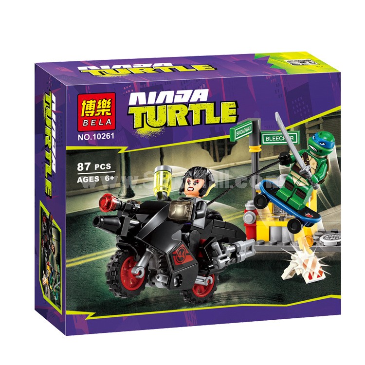 DIY Teenage Mutant Ninja Turtles Assembly Blocks Figure Toys-Motorcycle Fleeing