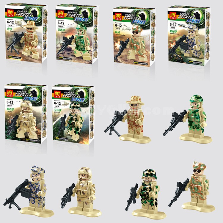 The Police Anti-terrorism Commando Block Mini Figure Toys Compatible with Lego Parts 6Pcs Set 79016
