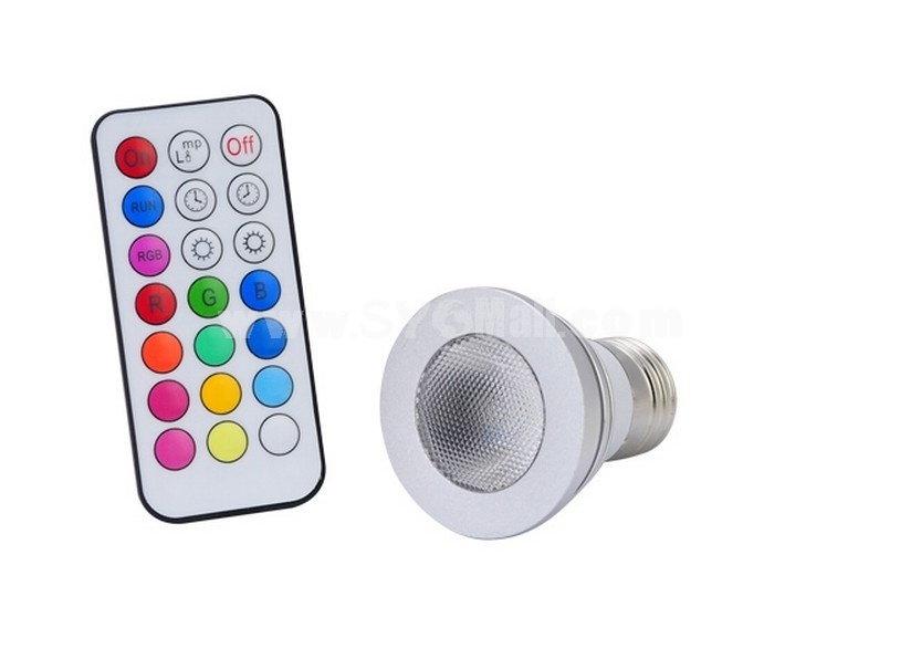 E27 5W AC100V-240V RGB Light Over Two Million Colors LED Energy Saving Lamp with Remote Control