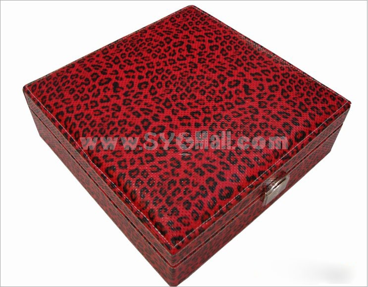 GUANYA Square Leopard Leather Jewel Box (641-3)