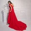 MTF One-shoulder Stylish Flora Red A-line Train Wedding Dress H209
