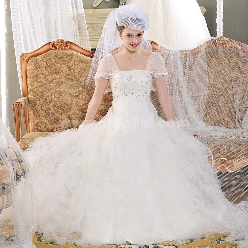 MTF Lace Strapless Empire Ball Gown Wedding Dress S610