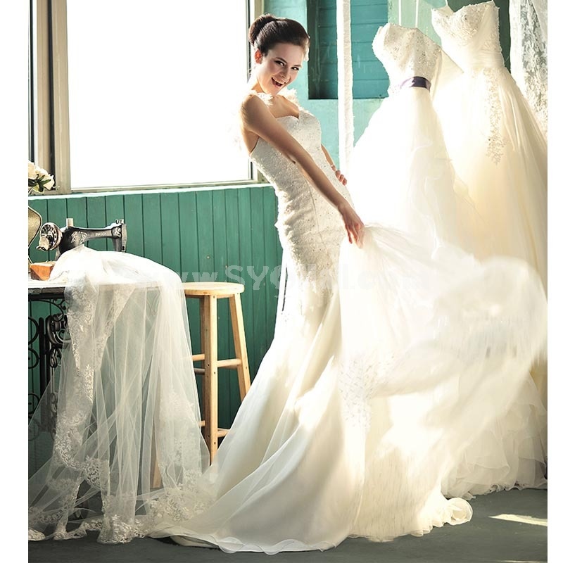 MTF Strapless Sweetheart A-line Mermaid Wedding Dress H6018