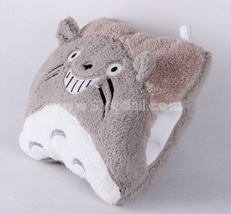 Lovely Cartoon Square Face Totoro Shape Hand Warm Stuffed Pillow