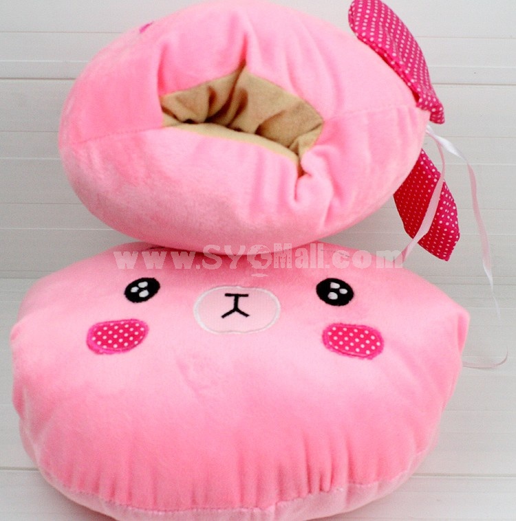Lovely Cartoon Rabbit Shape Hand Warm Stuffed Pillow