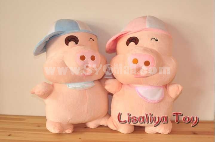 Lovely Cartoon McDull Couple Pigs PP Cotton Stuffed Toys 2PCS