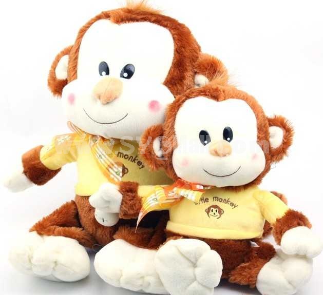 Lovely Cartoon Couple Monkeys PP Cotton Stuffed Plush Toys