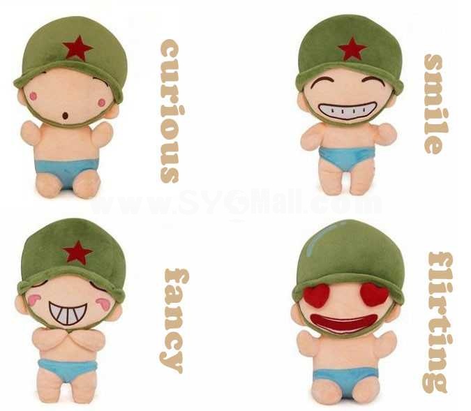 Cute Emotion Cartoon Soilder PP Cotton Stuffed Toys