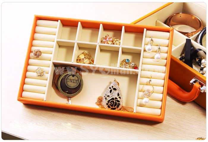 Classic Elengant Multifunction Square Soild Color Jewelry Case