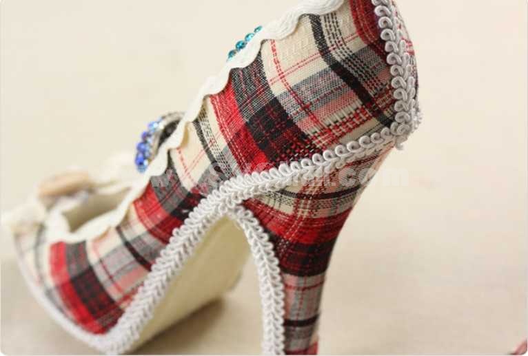 Korea High Heeled Shoes Shaped Resin Fabric Jewelry Stand 