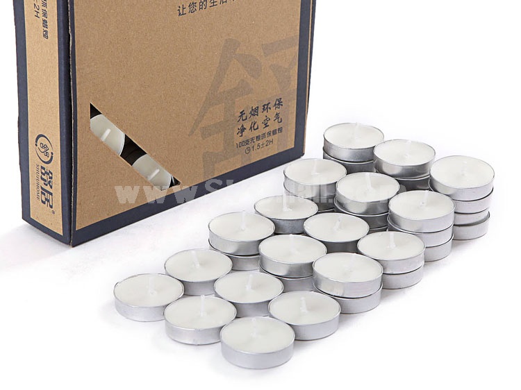 SHUJUHOME Smokeless Scented Candle Air Fresh 2 Hours 7G×50