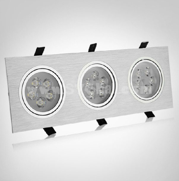 VOTORO LED Triple Heads Bright Embedded Celling Spotlight/Wall Light/Top Light/Grille Light 15W