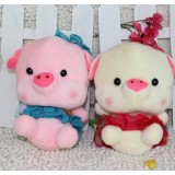 Cute & Novel Pig in Dress Plush Toys Set 2Pcs 18*12cm