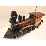 Handmade Wooden Home Decorative Novel Vintage Steam Train Engine Model 