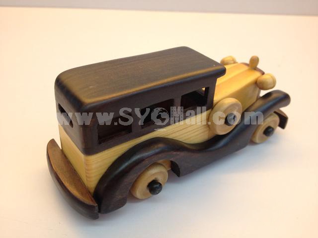 Handmade Wooden Decorative Home Accessory Vintage Car Model Combo (4pcs)