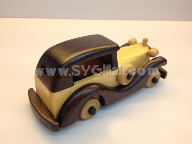 Handmade Wooden Decorative Home Accessory Vintage Car Model Combo (4pcs)