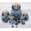 10pcs Handmade Wooden Russian Nesting Doll Toy Blue and White Porcelain