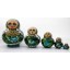 5pcs Handmade Wooden Russian Nesting Crystal Paint Doll Toy 
