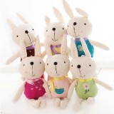 6pcs/Kit 22cm/8.7" Cute & Novel Rabbit Plush Toy Key Chain Cellphone Charm