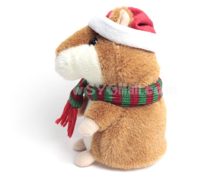 5.5" Russian Talking Hamster Christmas Version stuffed animal toys speaking kid Toy repeat what u said in any language