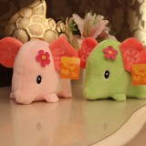 Cute & Novel Elephant with Flower Plush Toy 18cm/7" 2PCs