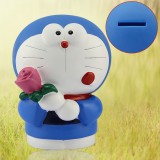 Rose Doraemon Piggy Bank Money Box PVC Toy Figure 14cm/5.5"
