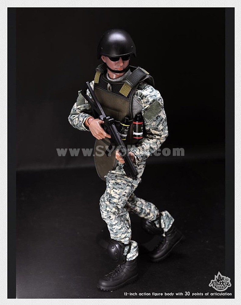 1:6 Camo Soldier Model Military Model Figure Toy with 30 Points of Articulation 12"