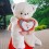 Large 115cm Bear with Heart Plush Toy - white